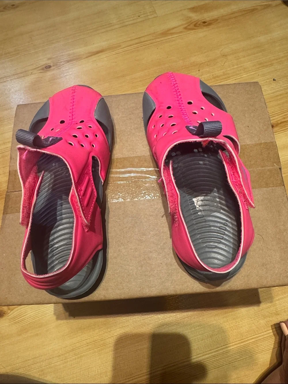 Nike Kids Neon Pink Water Shoes with Gray Accents